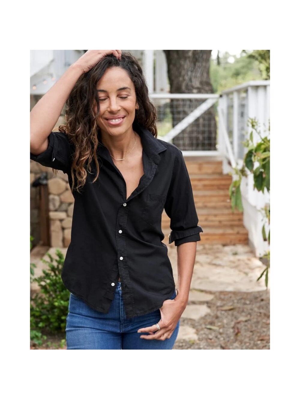 Frank & Eileen Black Barry Button down shirt size medium